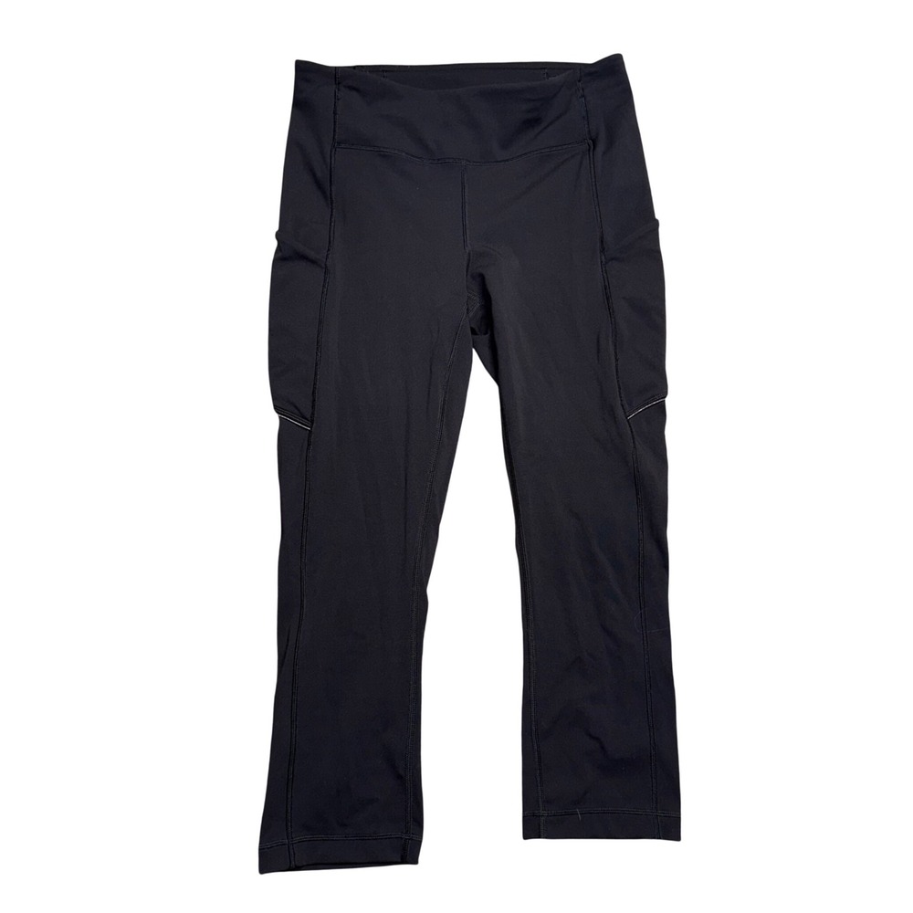 Lululemon Speed‎ Up Crop Women 6 Black Excellent Luxtreme Running Leggings